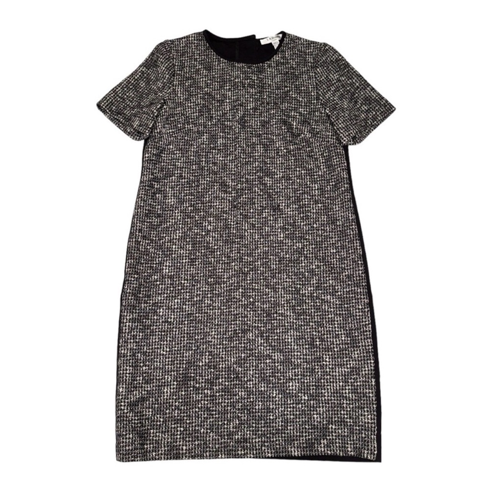 LK Bennett Dr Gallium Monochrome Tweed Dress in Black, Size US 6
